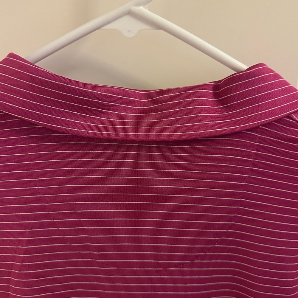 Jack Nicklaus dark pink striped golf polo - Picture 9 of 13